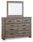 Zelen / Panel Headboard With Mirrored Dresser, Chest And Nightstand