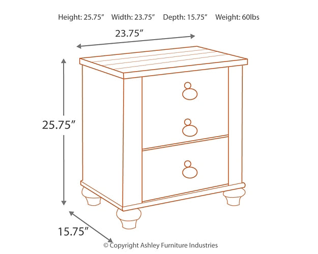 Willowton  Panel Bed With Nightstand