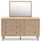 Cielden King Panel Bed with Mirrored Dresser