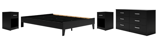 Finch Queen Platform Bed with Dresser and 2 Nightstands