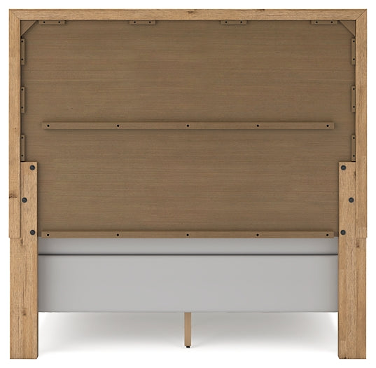 Galliden Queen Panel Bed with Mirrored Dresser and Nightstand