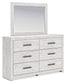 Cayboni Twin Panel Bed with Mirrored Dresser