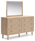 Cielden King Panel Bed with Mirrored Dresser, Chest and 2 Nightstands