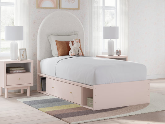 Wistenpine Twin Upholstered Panel Bed with Storage