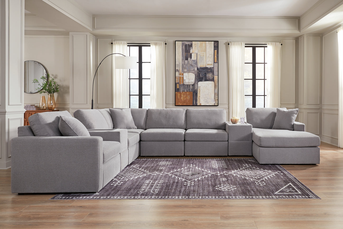 Modmax 8-Piece Sectional with Chaise and Storage Consoles