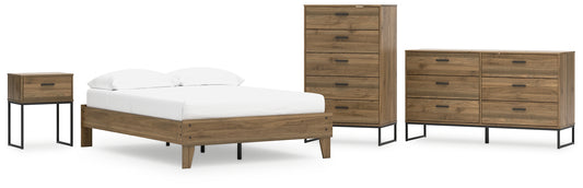 Deanlow Full Platform Bed with Dresser, Chest and Nightstand