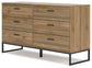 Deanlow Full Platform Panel Bed with Dresser and 2 Nightstands