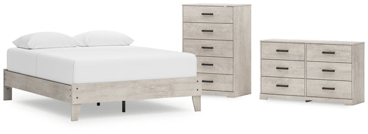 Shawburn Queen Platform Bed with Dresser and Chest