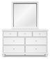 Fortman California King Panel Bed with Mirrored Dresser