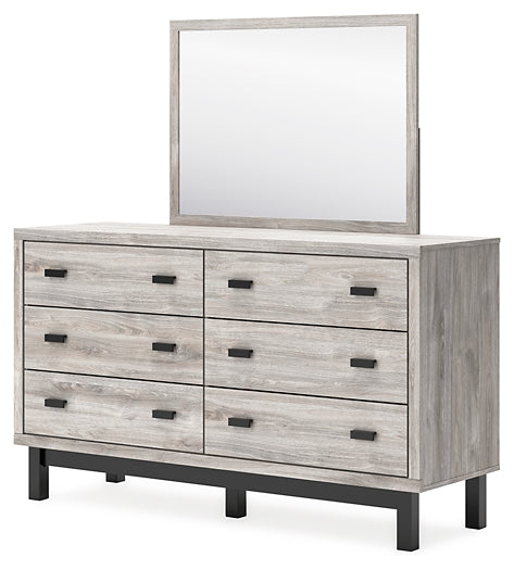 Vessalli King Panel Headboard with Mirrored Dresser and Chest