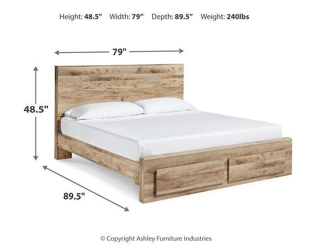 Hyanna King Panel Storage Bed with Mirrored Dresser