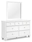 Fortman California King Panel Bed with Mirrored Dresser and Nightstand